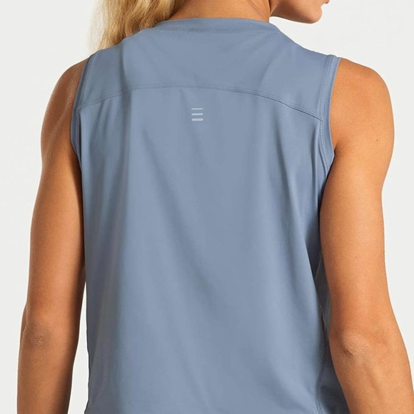 Womens Blue Workout Tank Top - Picture 3 of 3